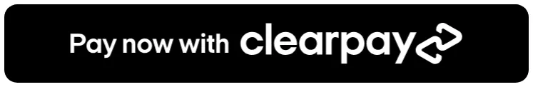 Black button with white text and a white Clearpay wordmark