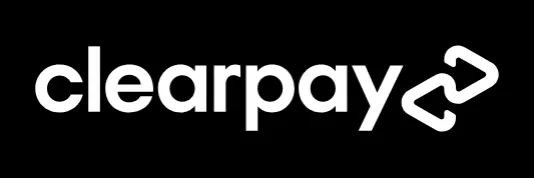 White Clearpay wordmark on black