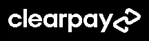 White Clearpay wordmark on black