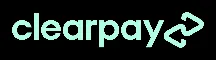 Mint Clearpay wordmark on a black background